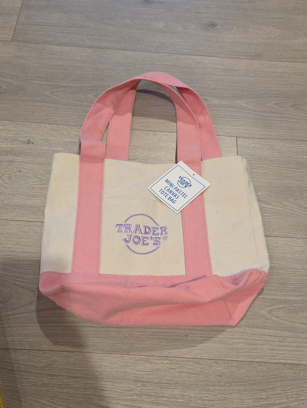 NWT Trader Joes Pink Pastel Tote